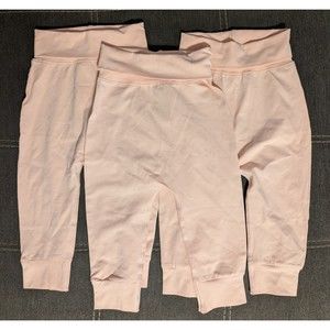 Lot: 3 Pairs Hanna Andersson Light Pink Leggings Pants Girls Size 18-24 Mos Baby